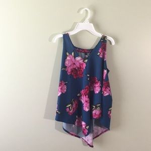 Blue thick spaghetti strap.